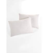 Örme %100 Pamuk Flaplı 2 Adet Yastık Kılıfı 50×70 Cm (Krem)