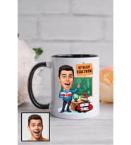 Erkek Biyoloji Öğretmenine Hediye Karikatürlü Siyah Kupa Bardak