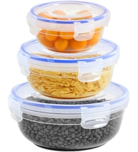 3'lü Contalı Yuvarlak Saklama Set(400,800,1350 ml)