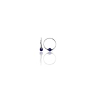 Söğütlü Silver Gümüş 12 mm mini  çivit mavisi halka küpe
