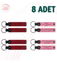 Kırmızı & Pembe, 8’li Set, Mesajlı Anahtarlık, Sosyal Bilgiler Öğretmeninden Sınıfına Hediye