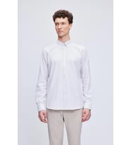 Kahverengi Comfort Fit Çizgili Pamuklu Düğmeli Yaka Uzun Kollu Casual Gömlek