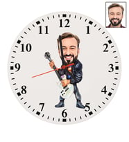 Kişiye Özel Gitarist Tasarımlı Karikatür Duvar Saati 91
