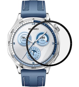 Huawei Watch GT5 46mm Tam Kaplayan Temperli Cam Full Ekran Koruyucu Siyah [Watch GT5 46mm ile Uyumlu Ekran Koruyucu - Siyah]