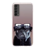PrintiFy Huawei P Smart 2021 ile Uyumlu Köpek 3 Kamera Korumalı Şeffaf Kılıf