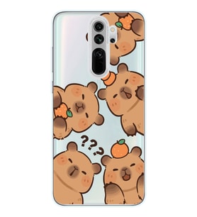 Redmi Note 8 Pro Uyumlu Kapibaralar Tasarımlı Şeffaf Telefon Kılıfı