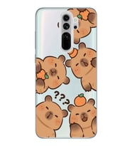 Redmi Note 8 Pro Uyumlu Kapibaralar Tasarımlı Şeffaf Telefon Kılıfı