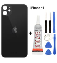 İphone 11 Arka Cam Batarya Pil Kapağı + Yapıştırıcı + Tamir Set (Siyah)