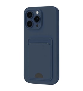 İphone 16 Pro Kılıf Kelvin Kartvizitli Silikon - Lacivert