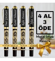 Öğretmenler Gününe Özel Osmanlı Temalı Metal Roller İmza Kalemi - 4 AL 3 ÖDE - İsme Özel Tasarım
