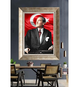 Gümüş Çerçeveli Atatürk Tablo ds392