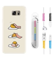 Samsung S7 Edge S20 Fe Plus Ultra S21 S22 Kılıf Kablo Koruma Spiral Silikon Sweety Egg 1322