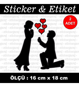 evlilik sevgili nişan düğün teklif etiket sticker - 2 adet çıkartma araba motosiklet kask atv tablet pc buzdolabı otomobil bilgisayar uyumlu