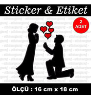 evlilik sevgili nişan düğün teklif etiket sticker - 2 adet çıkartma araba motosiklet kask atv tablet pc buzdolabı otomobil bilgisayar uyumlu