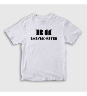 Presmono Unisex Çocuk Beyaz Logo K Pop Baby Monster Babymonster T-Shirt 490769tt (Beyaz)