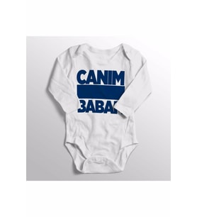 Bebek Beyaz Canım Babam Yazısı Basılı Zıbın