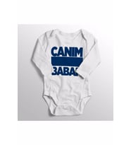 Bebek Beyaz Canım Babam Yazısı Basılı Zıbın