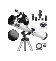 Reflektör Teleskop 76mm Diyafram 700mm Odak 35X-875X Zoom Ay & Güneş Filtresi+Telefon Tutucu+Tripod