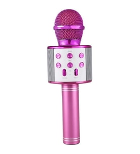 Şarj Edilebilir Telefon Ve Usb Bağlantılı Karaoke Mikrofon (Pembe)