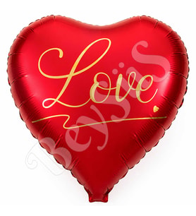 Kalp Üzerinde Gold Love Yazılı Folyo Balon