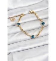 Çelik Nazar Model Gold Renk Kadın Bileklik - Tj-Bb8167