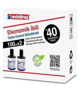 Edding Tahta Kalemi Mürekkebi 100Mlx2Li Siyah