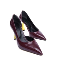 Scarlet Bordo Kırışık Rugan (8cm) Topuk  Boyu Günlük Kullanım Stiletto (Bordo Rugan)