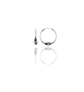 Söğütlü Silver Gümüş 17 mm işlemeli halka küpe