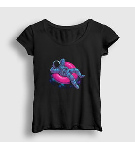 Presmono Kadın Siyah Pool Astronaut Space Astronot Uzay T-Shirt 283751tt