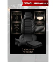 citron berlingo 2023 Koltuk ve Kılıf uyumlu Siyah Minder Yastık Lüks 2 Minder 2 Yastık