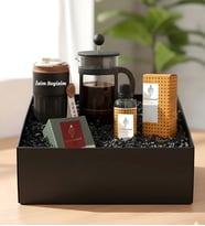 Kişiye Özel Premium İsimli Premium Kahve Severler Hediye Kutusu - French Press & Termos Seti Filtre Kahve Ve Aromatik Kolonya