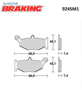 YARI METALİK FREN BALATASI / SUZUKI / GSR 600 / 600cc / ARKA  / 2006-2007-2008-2