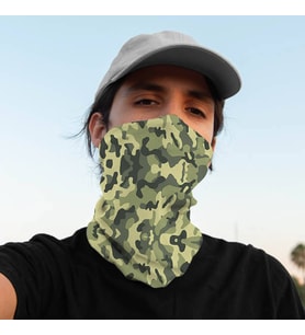 Yeşil Kamuflaj Motorcu Boyunluk Maske Bandana