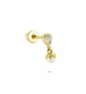 Glorria Altın İnci Damla Helix Piercing