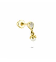 Glorria Altın İnci Damla Helix Piercing
