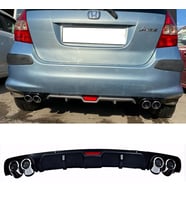 Honda Jazz Siyah Difüzör 4 Krom Egzoz Görünümlü Difizör Arka Ek Body Kit