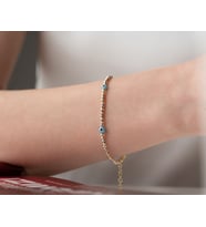 925 ayar papatya silver dorica nazar gözlü top  bileklik<rose,gold,rodaj>