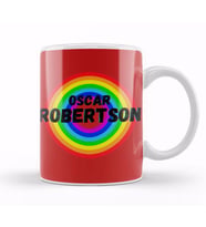 Oscar Robertson  Basketball gifts Vntage Retro Rainbow Quotes For BOYS AND Dad Kupa Bardak Porselen