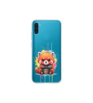 Samsung Galaxy M11 ile Uyumlu Splash Tilki Tasarımlı Şeffaf Silikon Kılıf