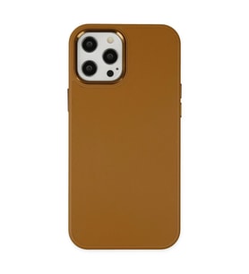 Apple iPhone 12 Pro Max Kılıf Asya Deri Silikon - Kahverengi