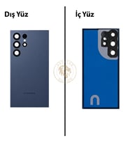 Samsung S24 Ultra Mavi Arka Pil Kapağı Batarya Kapağı Lazer Kesim Back Cover