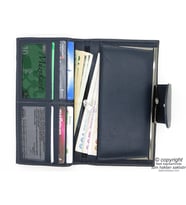 Hakiki Deri Cüzdan  İsme Özel Cüzdan  19,5x11  TM 870-2 Hediyelik Cüzdan (Siyah-Gri)