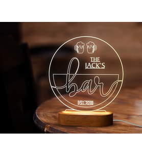 BK Gift Kişiye Özel Bar Tasarımlı Led Lamba, Gece Lambası, Ev Dekorasyonu, Işıklı Pleksi Biblo-3