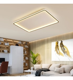 Siyah 90x60cm Dikdörtgen 3000K Sarı Işık Led Tavan Lambası
