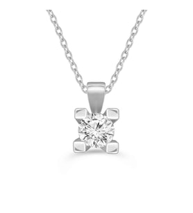 0.70 Karat Tektaş Pırlanta Kolye (Beyaz)