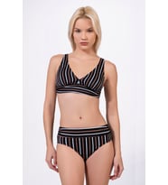 Endeep Kadın Çizgili Desenli Toparlayıcı Bikini Takımı