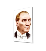 Atatürk Cam Tablo 4mm Dayanıklı Temperli Cam, Atatürk Glass Wall Art (Çok Renkli)