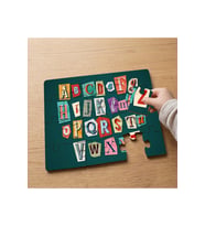 Renkli Alfabe Tasarımlı 24 Parça Ahşap Çocuk Puzzle MPK0882