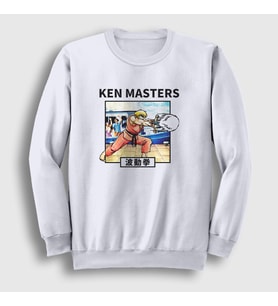 Presmono Unisex Beyaz Ken Oyun Street Fighter Sweatshirt 405251tt