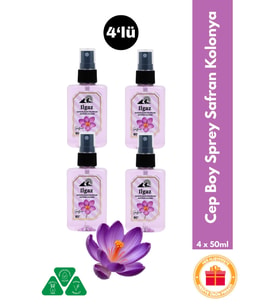 Safran Çiçeği Sprey Kolonya Cep Boy Elegance Series 4'lü Eko Paket - 4x50 ml
